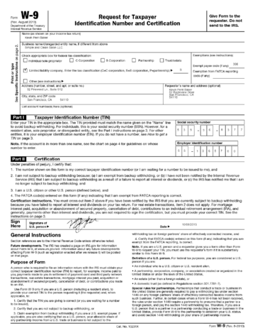 View Free Form W-9